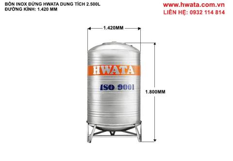 Bồn nước inox hwata 2500 lít đứng 
