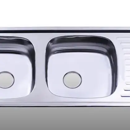 Chậu Rửa Chén Inox Hwata BDC3 Hai Hộc, Một Bàn