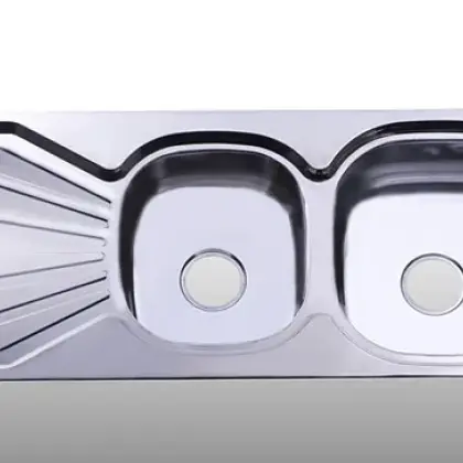 Chậu Rửa Chén Inox Hwata BDC5 Hai Hộc, Một Bàn