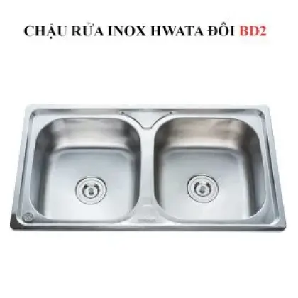 Chậu Rửa Chén Inox Hwata BD2 Hai Hộc