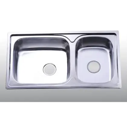 Chậu Rửa Chén Inox Hai Hộc to nhỏ Hwata BD1 