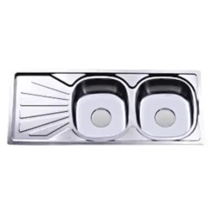 Chậu Rửa Chén Inox Hai Hộc có Bàn Hwata BDC4 