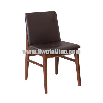 Ghế Dựa Cố Định Chân Gỗ Mặt Nệm Simili