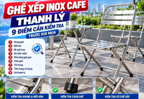 Ghế Xếp Inox Cafe Thanh Lý: 9 Điểm Cần Kiểm Tra Trước Khi Mua
