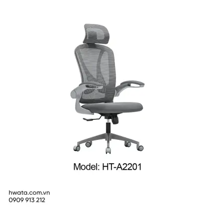 Ghế Xoay Văn Phòng Công Thái Học Lưng Lưới Có Tay Vịn Hwata HT-A2201