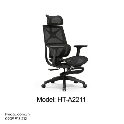 Ghế Xoay Văn Phòng Công Thái Học Lưng Lưới Có Tay Vịn Hwata HT-A2211