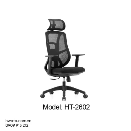 Ghế Xoay Văn Phòng Công Thái Học Lưng Lưới Có Tay Vịn Hwata HT-A2602