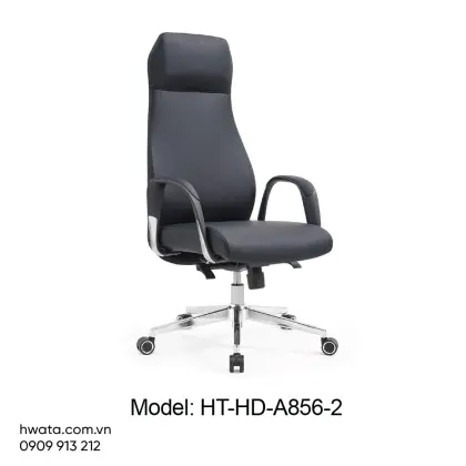 Ghế Xoay Văn Phòng Lưng Da Có Tay Vịn Hwata HT-HD-A856-2