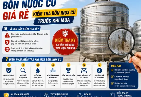 Mua Bồn Nước Cũ Giá Rẻ: Kiểm Tra Bồn Inox Cũ Trước Khi Mua