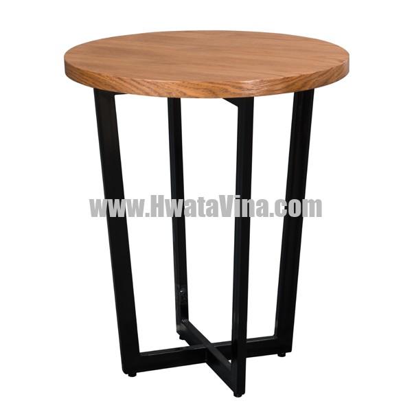 Bàn Tròn Chân Sắt Mặt Ván MFC