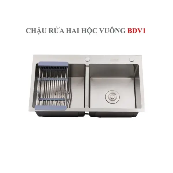 Chậu Rửa Chén Inox Hwata BDV1 Hai Hộc