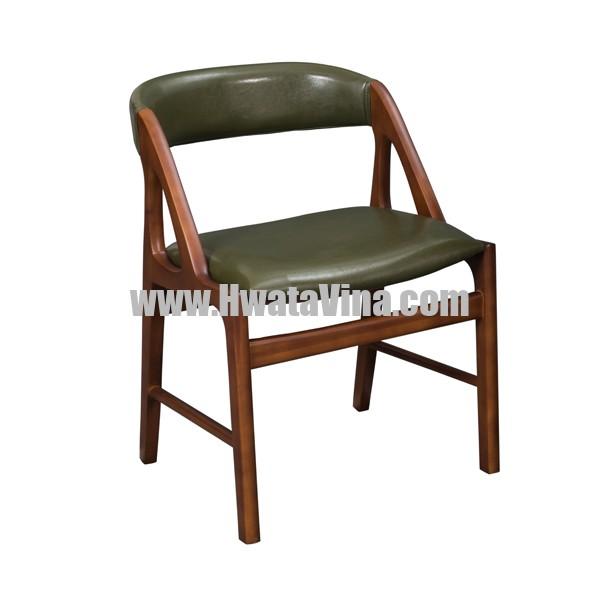 Ghế Dựa Cố Định Chân Gỗ Mặt Nệm Simili