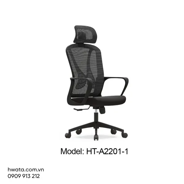 Ghế Xoay Văn Phòng Công Thái Học Lưng Lưới Có Tay Vịn Hwata HT-A2201-1