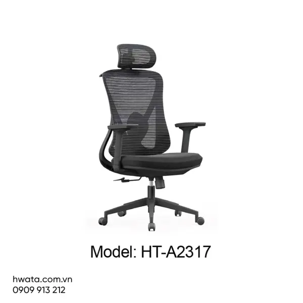 Ghế Xoay Văn Phòng Công Thái Học Lưng Lưới Có Tay Vịn Hwata HT-A2317