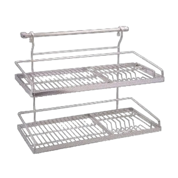 Kệ Treo Tường Úp Chén Đĩa Cố Định Inox 2 Tầng Hwata HWKC2