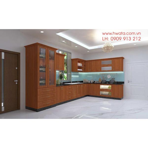 Kệ bếp inox 304 Hwata, cửa gỗ xoan đào HWXD 04