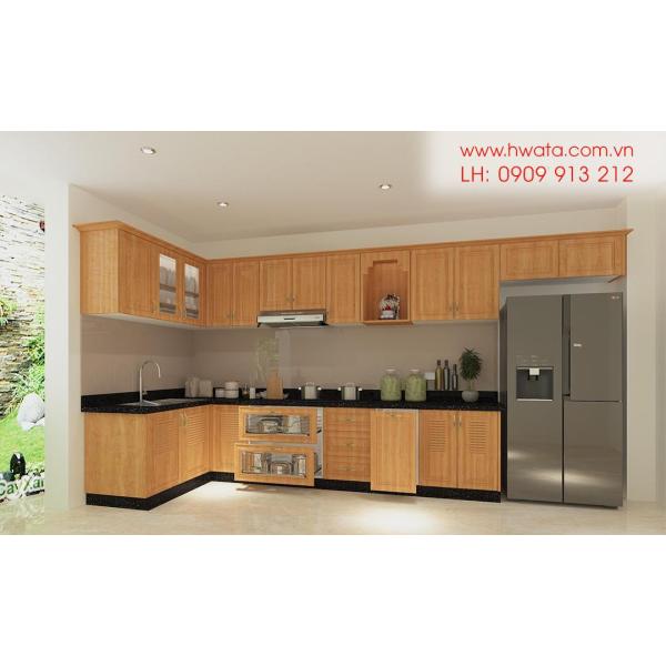 Kệ bếp inox 304 Hwata, cửa gỗ sồi HWGS 02