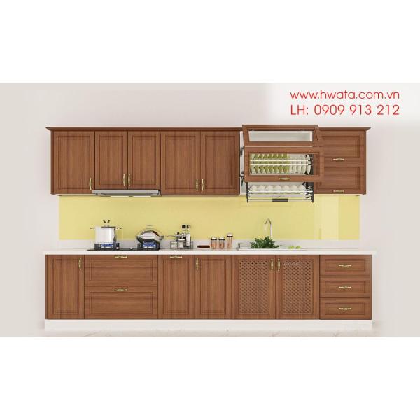 Kệ bếp inox 304 Hwata, cửa gỗ xoan đào HWXD 06