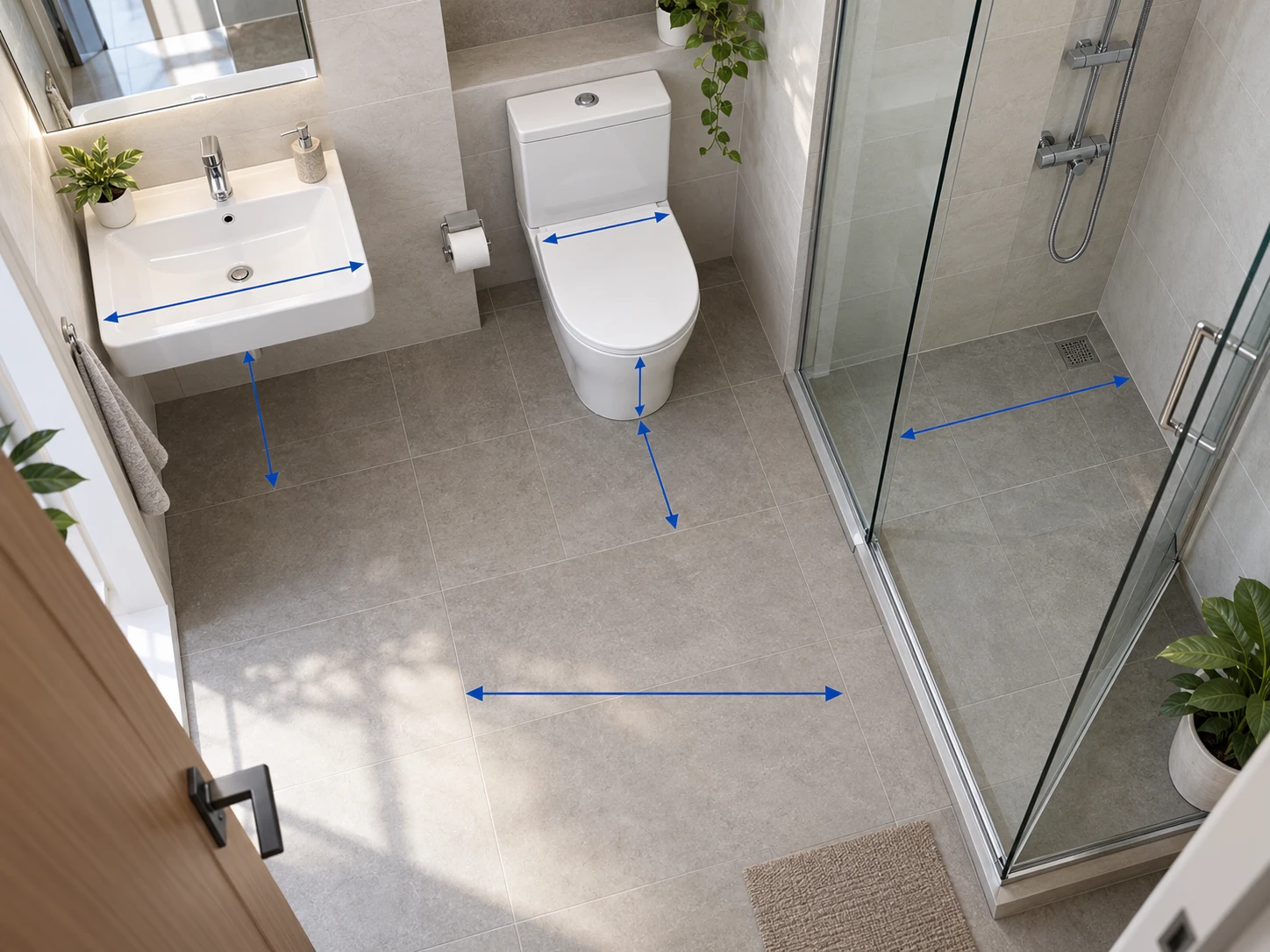 cách chọn thiết bị vệ sinh theo kích thước phòng tắm