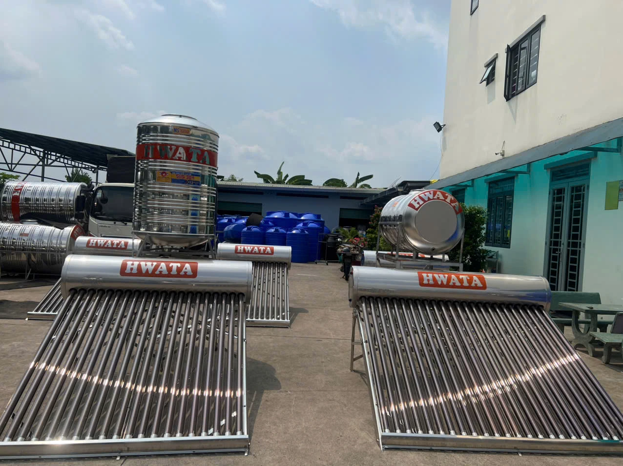 Bồn nước lạnh cấp cho máy năng lượng mặt trời 180L Sơ đồ cấp nước cho máy năng lượng mặt trời Hwata 180L