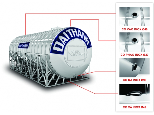 logo đại thành được dập nổi trên thân bồn 