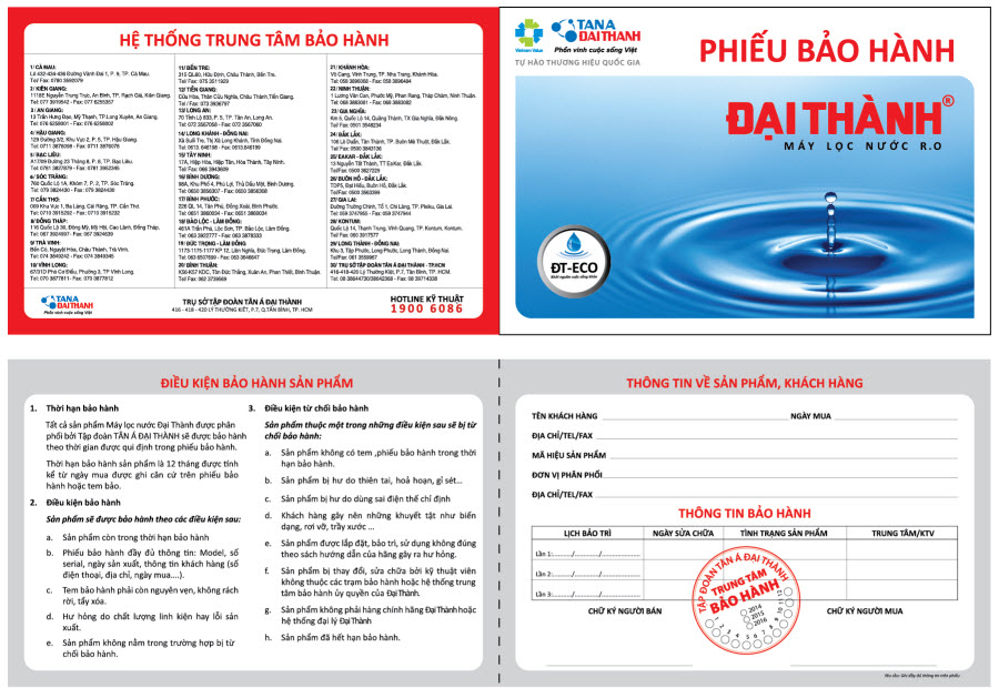 Thông tin dịch vụ bảo hành bồn nước nhựa Đại Thành